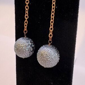 Grey Metallic and Gold Earrings